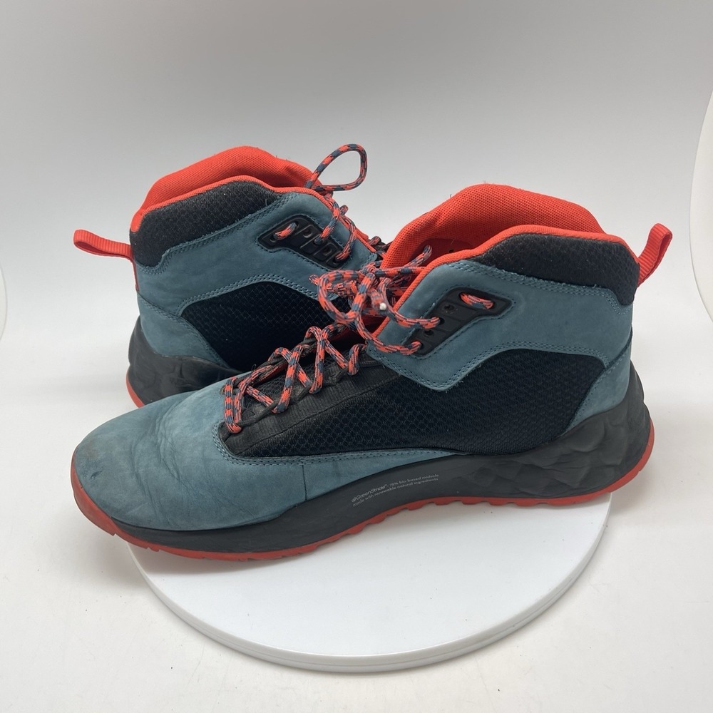 Timberland Boots Mens 11 Solar Wave Mid Chukka Blue Leather Suede Lace Up Casual - Picture 7 of 10